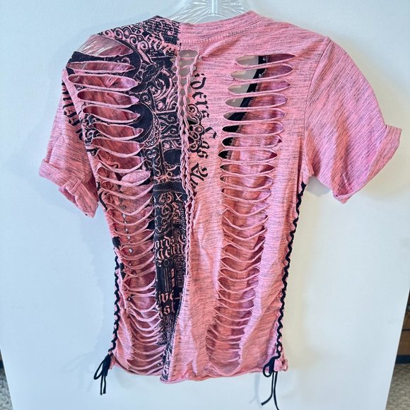 Rock & Roll Pink, Holed Cowboy T-Shirt - Picture 2 of 2